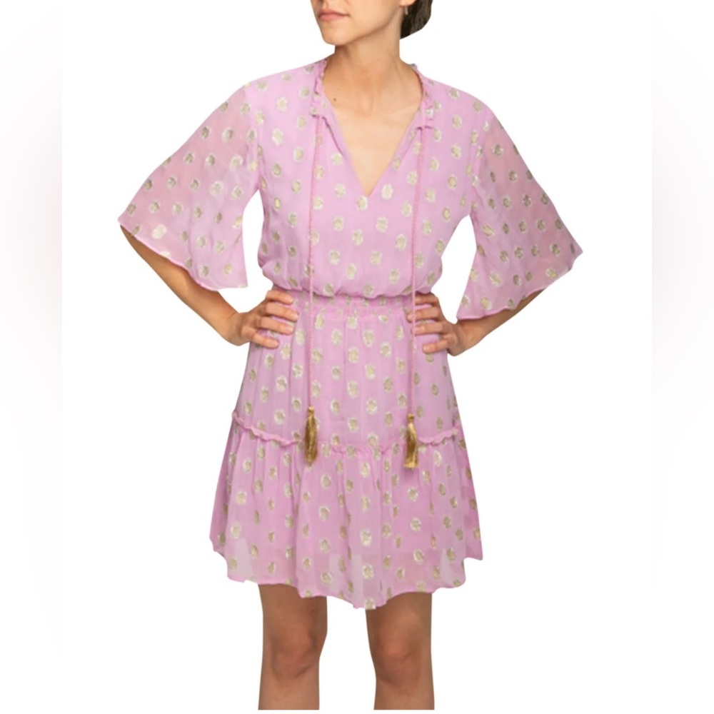 Anthropology RAGA Indian Indian Inspired Pink Floral Midi Dress NWT